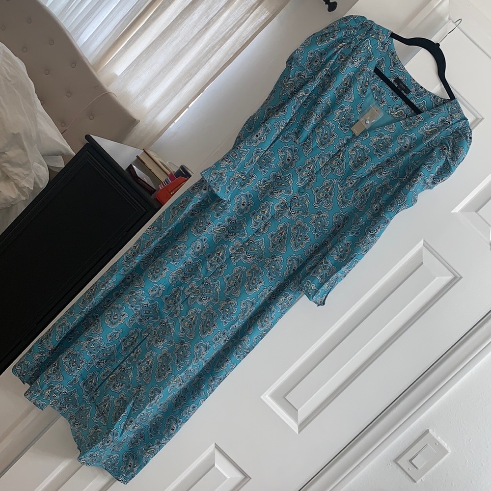 jcrew Drapey puff-sleeve dress in paisley bunch